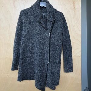 Asymmetrical zip cardigan